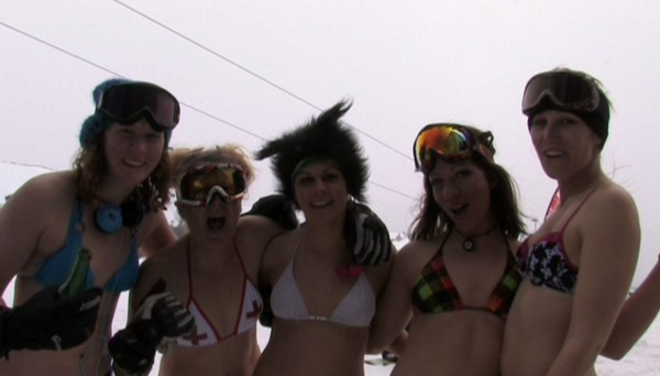 Up to 50 bikini-clad babes and guys bared winter bods all in the name for charity at Mt Ruapehu's Whakapapa Ski Area yesterday.